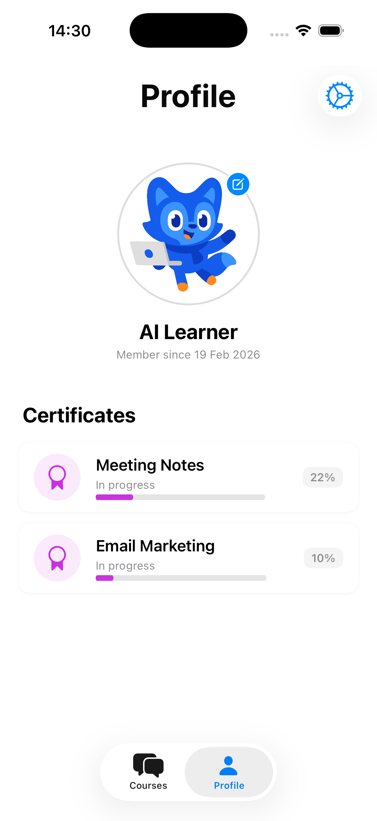 AI Courses certificates